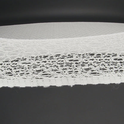 Corded Nylon Lace - Off White Abstract Lines