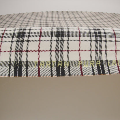 Virgin Wool Twill Made in Italy - Off White, Black and Wine Red Plaid