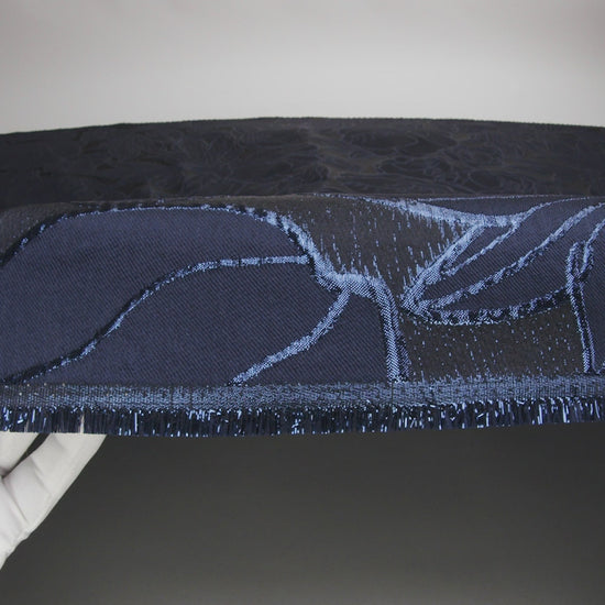 Metallic Navy Outlined Florals Luxury Brocade - Image 6 of 7