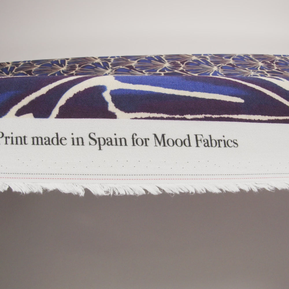 Viscose Crepe - Blue, Purple and Cream Floral Blocks - Mood Exclusive Pixel Petals Print - Image 6 of 6