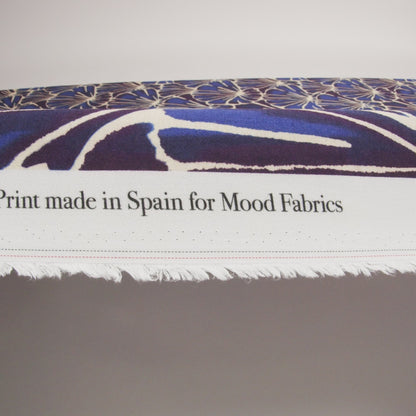Viscose Crepe - Blue, Purple and Cream Floral Blocks - Mood Exclusive Pixel Petals Print