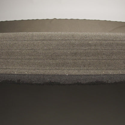 Brown and Chinchilla Metallic Herringbone Striped Polyester Suiting