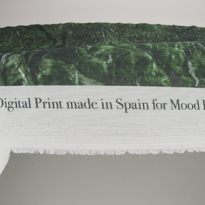 Crinkled Cotton Gauzy Woven - Dark Green and Black Abstract - Mood Exclusive Babbling Brook Print