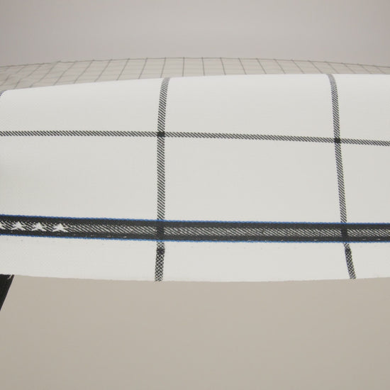 Blended Super 120 Virgin Wool Twill Made in Italy - Cream and Black Windowpane Check