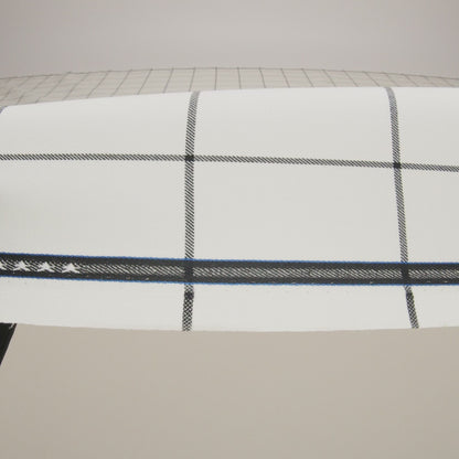 Blended Super 120 Virgin Wool Twill Made in Italy - Cream and Black Windowpane Check
