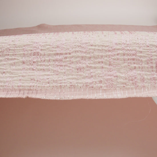 Metallic Rose Gold, Pink and Champagne Crosshatched Lines Luxury Brocade - Image 6 of 6