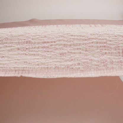 Metallic Rose Gold, Pink and Champagne Crosshatched Lines Luxury Brocade