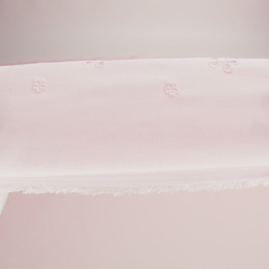 Embroidered Eyelet Cotton Voile - Baby Pink Floating Flowers - Naomi Collection