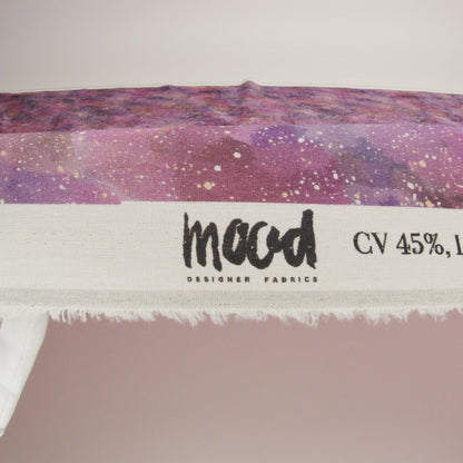 Linen and Rayon Woven - Pink, Purple and White Abstract - Hope Spotted Print - Mood Exclusive Wisteria Collection