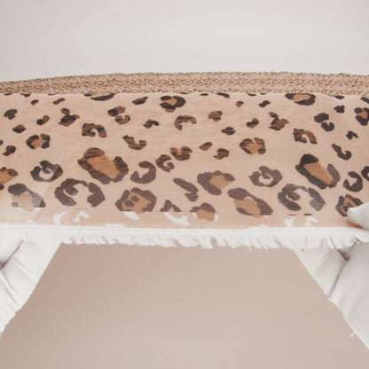 Viscose Georgette Print by The Reformation - Saddle Brown and Black Leopard Spots - Deadstock
