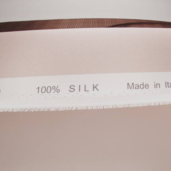 Silk Charmeuse Print 16MM, Made in Italy - Peachy Pink, Burnt Orange and Black Glen Check Ombre