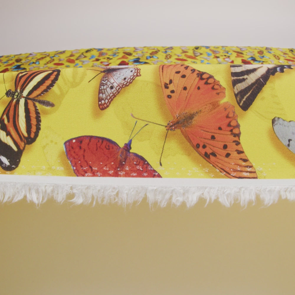 Sunshine Yellow Butterfly Printed Organic Viscose Batiste