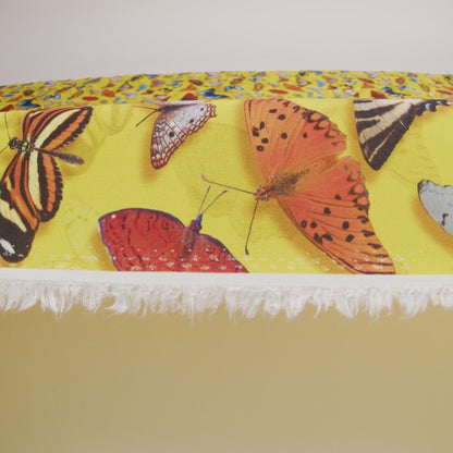 Sunshine Yellow Butterfly Printed Organic Viscose Batiste