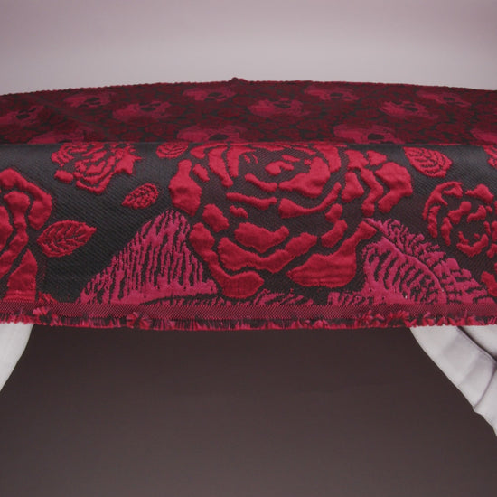 Floral and Skull Brocade - Black and Red - Mood Exclusive