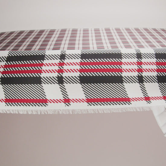 Balenciaga Italian Red, Black and White Plaid Silk Charmeuse - Image 6 of 6