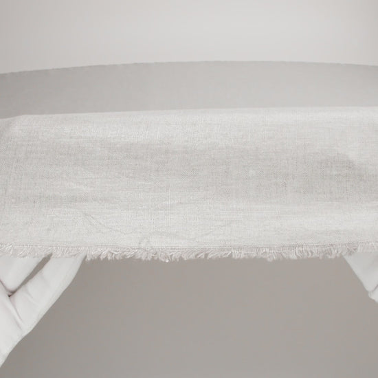 Lightweight Linen Woven with Metallic Silver Foil - Oatmeal - Simone Collection - Image 5 of 5