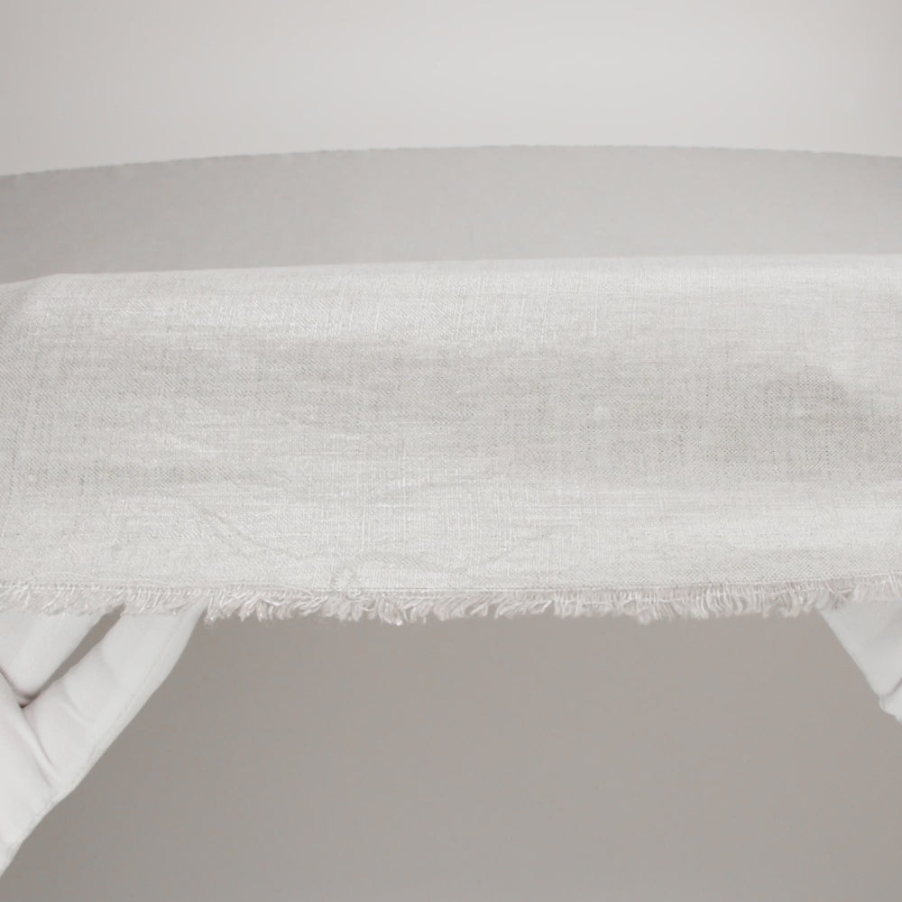 Lightweight Linen Woven with Metallic Silver Foil - Oatmeal - Simone Collection - Image 5 of 5