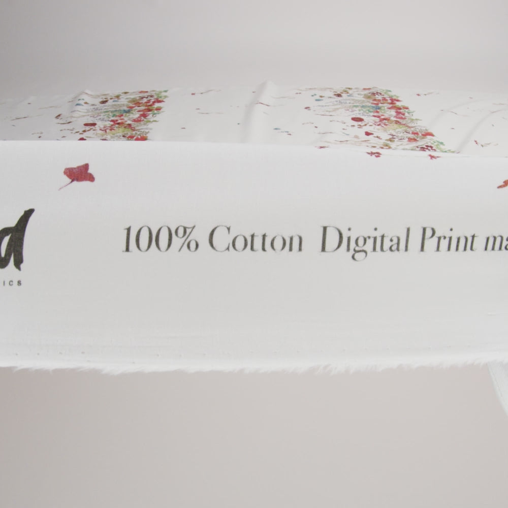 Cotton Voile Panel - White Floral Band - Promenade au Pavot Print - Mood Exclusive Jacques Collection