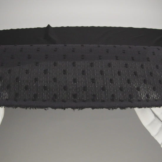 Famous Australian Designer Black Swiss Dot Gridded Cotton Woven