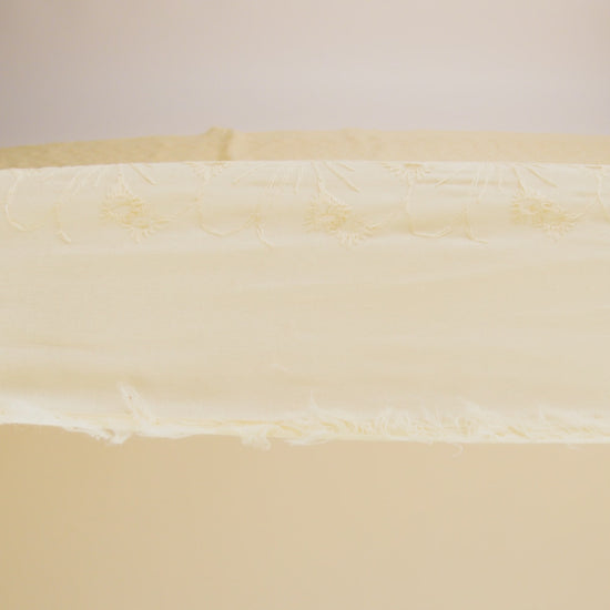 Embroidered Eyelet Cotton Voile - Vanilla All-Over Flowers - Naomi Collection