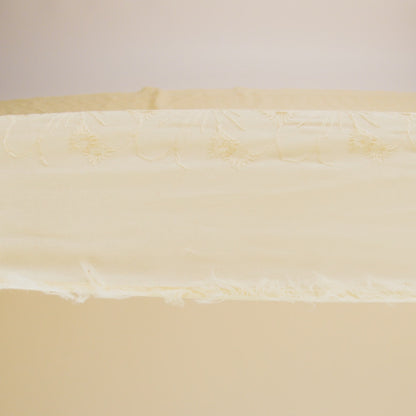 Embroidered Eyelet Cotton Voile - Vanilla All-Over Flowers - Naomi Collection