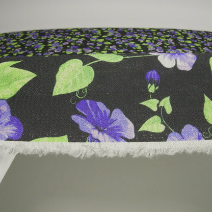 Balenciaga Italian Purple, Vibrant Green and Black Violets Wool Crepe