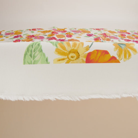 Stretch Cotton Canvas Print - White, Pink and Orange Floral - Mood Exclusive Garden Glory - Image 6 of 7