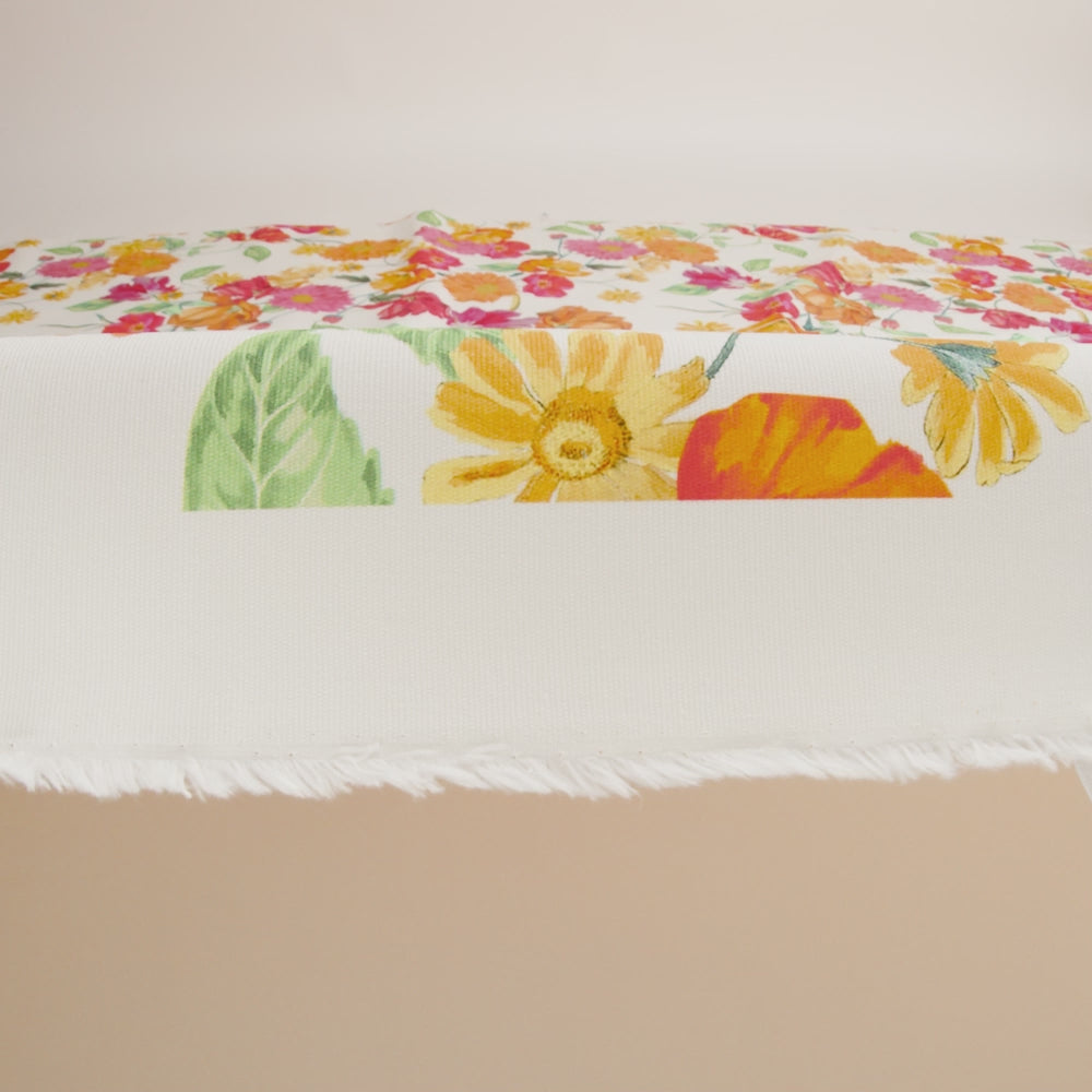 Stretch Cotton Canvas Print - White, Pink and Orange Floral - Mood Exclusive Garden Glory - Image 6 of 7