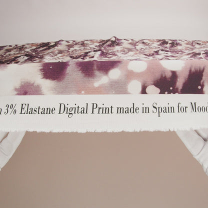 Stretch Cotton Sateen - Purple Abstract Splatters - L'Amour en Feu Print - Mood Exclusive Wisteria Collection
