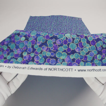 Metallic Printed Quilting Cotton by Northcott - Deep Sea Polka Dot Confetti - Shimmer Collection