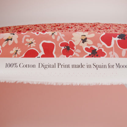 Cotton Voile Print - Orange and Red Floral - Mood Exclusive Grooving Blooms