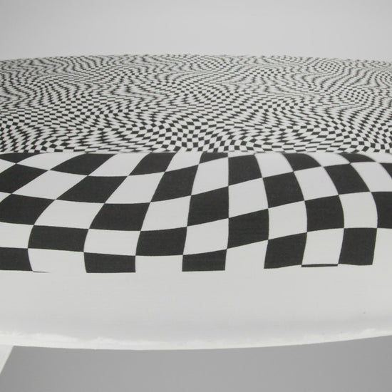 Rayon Challis - Black and White Warped Checks - Down the Rabbit Hole Print - Mood Exclusive Indigo Collection - Image 6 of 7