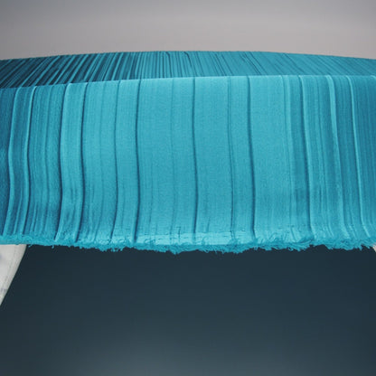 Pleated Stretch Satin - Aqua - Andreas Collection