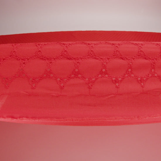 Embroidered Eyelet Cotton Voile - Red Circles of Circles - Naomi Collection