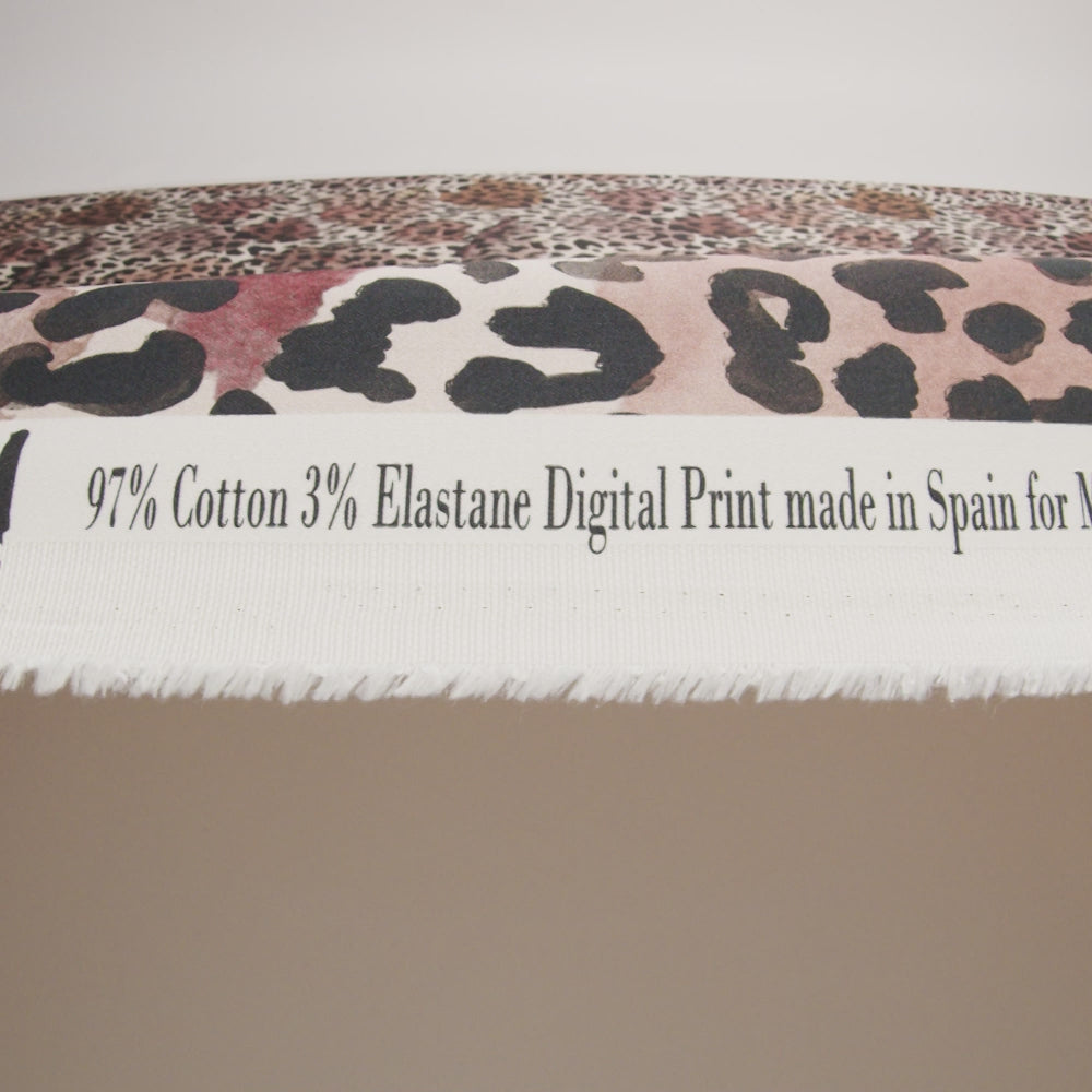 Stretch Cotton Sateen - Beige and Black Leopard Spots - Animato Print - Mood Exclusive Viso Collection - Image 5 of 5