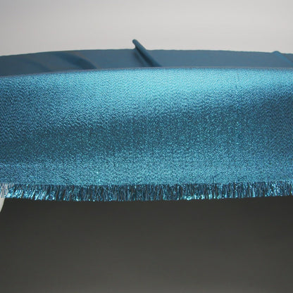 Metallic Polyester Lame - Aqua and Black