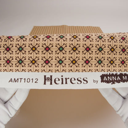 Printed Quilting Cotton by Anna Maria Textiles for Northcott - Palace Jeweled Floral Grid - Heiress Collection