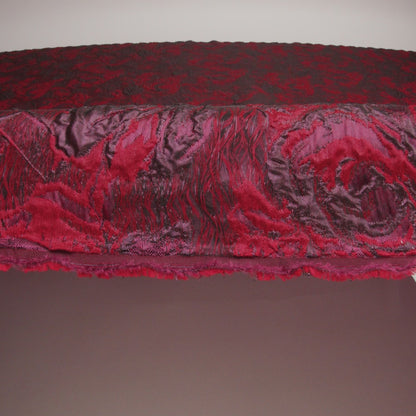 Red and Aubergine Luxury Abstract Metallic Brocade