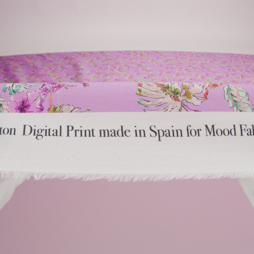 Mood Exclusive Pink Lavender Hibiscus Haven Cotton Voile - Image 5 of 5