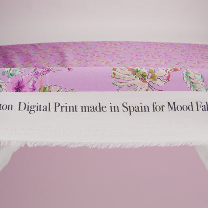 Mood Exclusive Pink Lavender Hibiscus Haven Cotton Voile