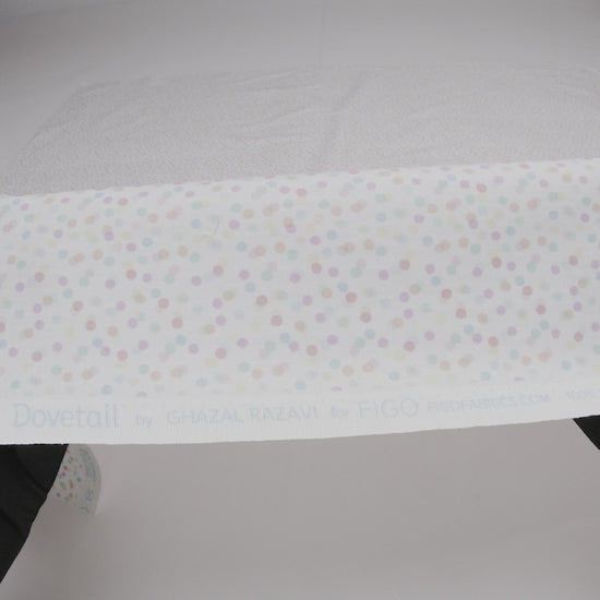 Printed Quilting Cotton by Ghazal Razavi for FIGO Studio - Pastel Rainbow and White Candy Dots - Dovetail Collection
