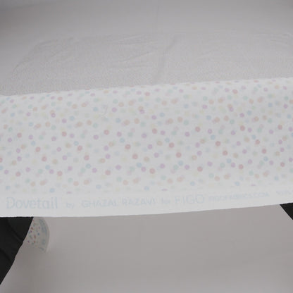 Printed Quilting Cotton by Ghazal Razavi for FIGO Studio - Pastel Rainbow and White Candy Dots - Dovetail Collection
