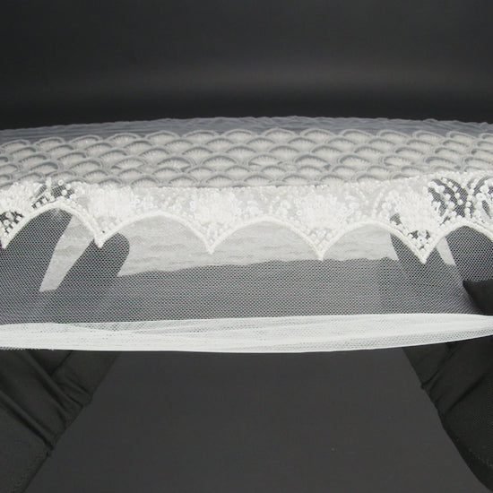 Embroidered and Beaded Lace Tulle with Sequins - Off White Gradient Size Scales