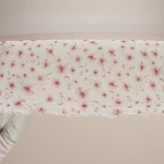Pink and White Fluttering Flowers Medium Weight Linen Woven - Image 6 of 6