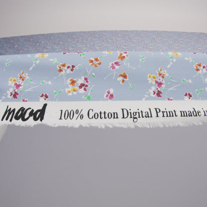 Cotton Poplin Print - Baby Blue Floral - Mood Exclusive Dear Ditsy