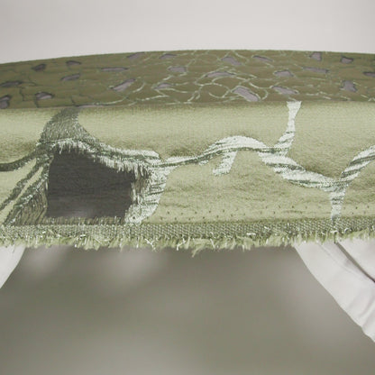 Metallic Olive Green Abstract Luxury Burnout Brocade