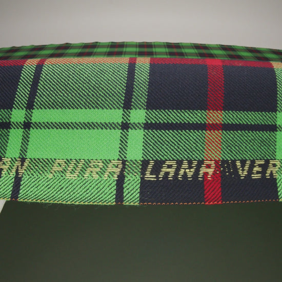 Virgin Wool Twill Made in Italy - Lime Green, Black and Red Plaid