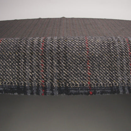 Wool Blend Twill Tweed - Black, Gray and Red Subtle Stripes