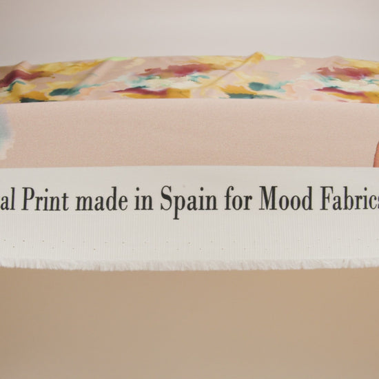 Stretch Cotton Sateen - Rainbow Painterly Abstract - Fresco Print - Mood Exclusive Viso Collection