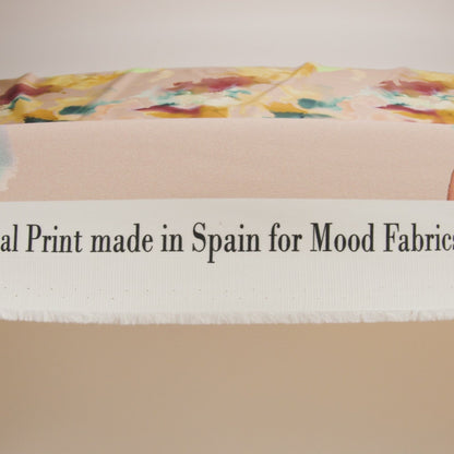 Stretch Cotton Sateen - Rainbow Painterly Abstract - Fresco Print - Mood Exclusive Viso Collection